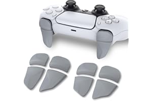 PlayVital 2 Paar Erweiterung Trigger Schultertasten kompatibel mit ps5 Controller, Adjusters für PS Portal Remote Player, Spiel Verbesserung Adjuster Tasten Knöpfe für ps5 Edge Controller-Grau