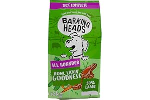 Barking Heads Complete Dry Dog Food 12kg - Adult All Hounder Bowl Lickin' Goodness Lamb - Natural Everyday Immunity & Vitality - Vet Approved