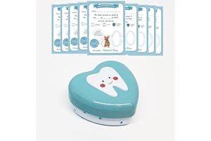 MFS MYFUTURSHOP Myfuturshop® Caja dientes de leche + Cartas ratoncito Pérez. Una caja guarda dientes + 10 Certificados de diente limpio. Regalo original para niño y niña. (AZUL)