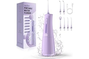 SEJOY Idropulsore 300mL con 4 modalità 6 punte di getto, Irrigatore orale dentale per la casa e il viaggio per la cura orale, USB ricaricabile Cordless acqua grimaldelli dentali per la pulizia dei denti