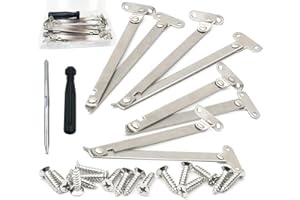 Nuyoah Uchwyt do klapy, okucie klapowe, zawiasy do klapy, nożyce do klapy, stal nierdzewna, zawias do drzwi, wspornik pokrywy, zawiasy, drzwi szafy (4 sztuki)