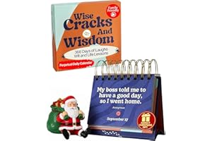 MESMOS Funny Wisdom Perpetual Calendar, 366 Days of Laughs & Life Lessons, Office Desk Accessories & Decor for Women & Men, White Elephant Motivational & Inspirational Gifts, Small Desk Flip Calendar