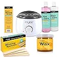 Mylee Complete Waxing Kit, Includes Salon Quality Wax Heater, Soft Cream Wax, Waxing Strips, Spatulas and Mylee Pre & After Care Lotion (Honey)