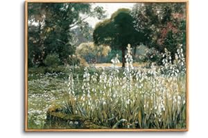 hyidecorart Cadre Decoration Murale Bois, Vintage Impression sur Toile, 20x25 cm Tableau Decoration Murale Chambre Paysage de Champ D'été, Décoration de Bureau Salon Salle de Bain Maison Décorations