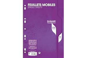 Calligraphe 2697C Un Paquet de Feuillets Mobiles Perforés sous Film (une Marque de Clairefontaine) - A4 21x29,7 cm - 200 Pages Petits Carreaux - Papier 90 g