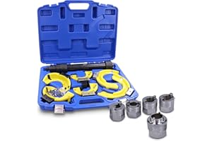 ‎ENVA MADE FOR QUALITY ENVA Federbein Einsatz Satz 5TLG + Federspanner für MC Pherson Spezialwerkzeug für VAG und Mercedes-Benz Stoßdämpfer inkl. 1000 kg Federspanner mit Schutzhülle