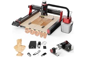 Twotrees TTC450 Pro 500W Motore CNC Router 4 assi CNC Area di lavoro 460 x 460 x 80 mm per incisione, taglio MDF, acrilico, legno massello, nylon, PCB con 4 assi moduli