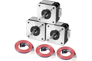 Dealikee 3Pcs Nema 17 Stepper Motor for Titanium Extruder 3D Printer 4.1V 1A 13Ncm Motor 17HS4023 with Wire with 1m DuPont Line
