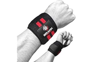 BRANK SPORTS® Protege Poignet Crossfit Larges et résistants | Poignet de Force pour Musculation et haltérophilie | Soutien, Protection et Maintien du Poignet garantis | Marque Française