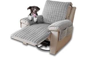 ‎CFPLEHIYS CFPLeHiYS Sesselschoner für Relaxsessel Sesselüberwurf mit Armlehne Sesselauflage Anti-Rutsch Fernsehsessel Schonbezug Sofa Armlehnenbezüge Sesselbezug für Haustieren Hund(Grau,1 Sitz (53 * 190cm))
