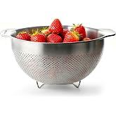 Greentainer Table Kitchen Colander, Pasta Strainer with 2 Handles, Stainless Steel, Universal Colander, Large Micro-Perforate