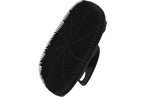 YEADMAL Massage Körperbürste Silicone Body Scrubber Steril Silikon Duschschamm Silikon Körperschwamm DuschBürste für Männer Frauen, 1-Teilig, Schwarz