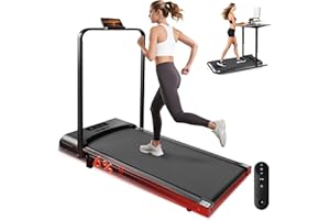 Worldgeil Walking Pad Laufband für Zuhause Klappbares – 1–6 km/h Under Desk Treadmill 0–6% Steigung WalkingPad – 2.0PS Laufband für Zuhause Büro mit LED-Anzeige und Fernbedienung Montagefrei