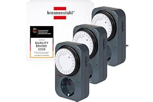 Brennenstuhl set van 3 MZ 20 timer, mekaniskt timeruttag (dagtimer med förbättrat beröringsskydd)