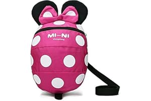 ZHONGSHENG Baby Toddler Safety Harness Backpack Child Kids Cute Cartoon Strap Shoulder Backpack Bag with Reins Leash Rucksack Harness Walkers Tether Belt,FOR 1-5 YEARS OLD TODDLER. (Rose red S-for 1-5years old)