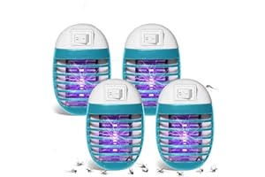 WOENVIUTR Elektryczna lampa przeciw komarom, elektryczna moskitiera ze światłem, do domu ogrodu wewnątrz na zewnątrz kuchnia salon, 100% profesjonalna i skuteczna, na owady komary, moskwa, ćma, 4 sztuki