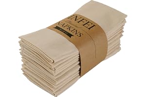 Enfärgade blandade middagsservetter – set med 12 (40 x 40 cm) – för evenemang och hemmabruk (linne)