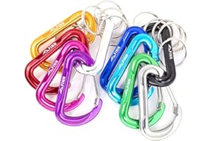 ‎FINN OUTDOORS Karabiner mit Edelstahlverschluss, Schlüsselanhänger Karabinerhaken Aluminium Mulitfunktions Mini Karabiner für Angeln, Reisen, Camping, Trekking, Pferde und Hunde