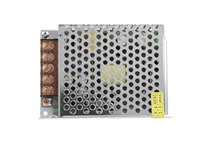 HILILAND Adaptateur de pilote d'alimentation DC5V en alliage d'aluminium alimentation à découpage équipement LED Transformateur Reulated(S-50-5(5V/10A/50W)AC100-240V)