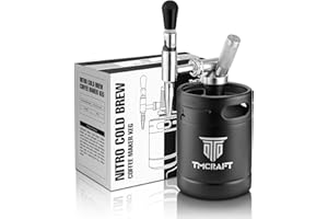 TMCRAFT Macchina da caffè Nitro Cold Brew da 64oz in acciaio inox Stout Cream rubinetto e valvola di scarico della pressione, Barile di caffè azoto