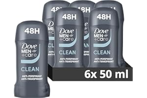 DOVE MEN + CARE Dove Men+Care Clean Comfort with ¼ moisturising cream Men's Antiperspirant Deodorant Stick for 48 hour protection against sweat and odour 50 ml, Pack of 6