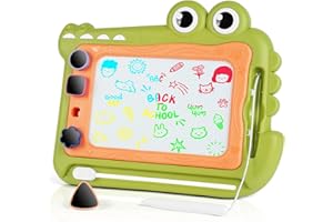 OFFCUP Magnetic Drawing Boar, Toddler Boy Girl Toys for 1-5 Year Old, Doodle Pad with Pen Stamps, Learning Educational Toys for 1 2 3 Baby Kids Birthday Gift (Green-Crocodile)