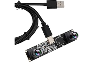 ELP 120fps 3D Stereo USB Camera Global Shutter 1200P Synchronisation Dual Lens USB Caméra 90 Degrés Caméra pour PC Ordinateur Plug and Play pour reconnaissance faciale Scannez les codes QR
