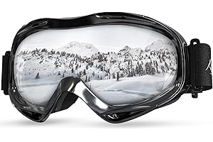 KTEBO Skibrille Herren Damen, UV-Schutz Snowboard brille Anti-Beschlag, Skibrille Verspiegelt für brillenträger - Silberbrill