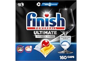‎FINISH Finish Ultimate Infinity Shine Citrus Spülmaschinentabs – Geschirrspültabs für ultimative Reinigung, Fettlösekraft und Glanz mit Schutzschild – Gigapack mit 160 Tabs
