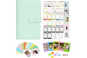 Aisnyho Instant Film Accessories Kit for Instax Mini LiPlay 12 11 9 8+ 8 evo 99 SE 40 90 70 50S 26 25 7S Camera,Include Album/Film Stickers/Mini Frames/Colorful Clip (Mint Green)