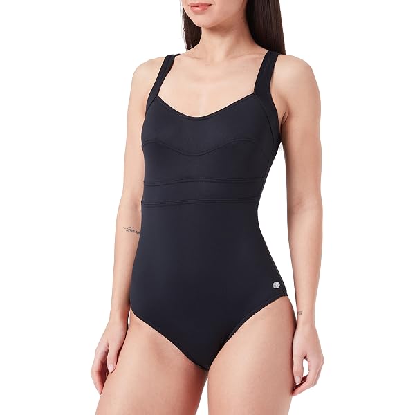 HAUTE PRESSION Damen Badeanzug T8098 CO1 – Ärmellos, Multicolor, Aus 90% Polyamid / 10% Elasthan, Modellnummer: T8098