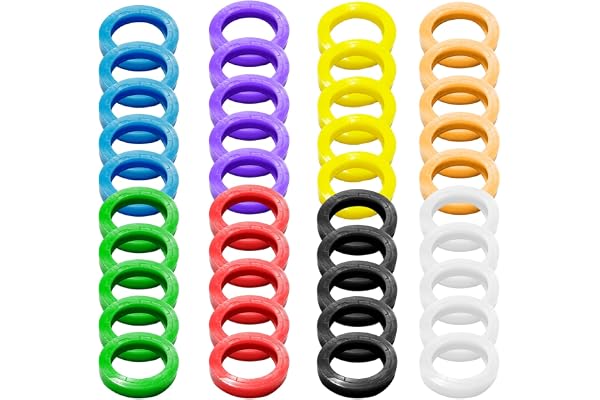 40-delat nyckelskyddsset, färgat nyckelskydd, nyckelidentifieringsskydd, flexibelt nyckelskydd, nyckelidentifieringsring, silikonnyckelskydd (8 färger)