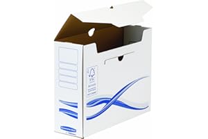 BANKERS BOX Fellowes Basic Lot de 10 Boîtes archives A4+ 10 cm Blanc/Bleu