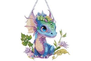 Starnearby 5D DIY Diamond Painting Anhänger Weihnachten Kranz Set Diamond Painting Fensterbilder Ornamente Diamant Malerei Bilder für Wand Und Eingang Dekoration (Flugsaurier)