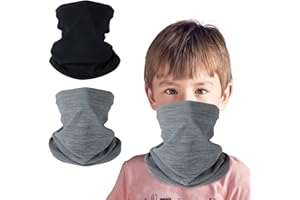 HEGCOIIE 2 Stück Kinder Loop Schal Fleece Schlauchschal Halswärmer Halstuch Winddicht Ski Maske Warmer für Outdoor Skifahren Radfahren