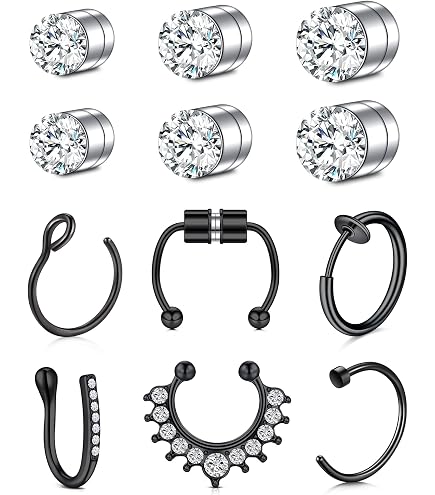 Anneau De Nez Papillon Argent Cristal - Faux Anneau Nez Acier Inoxydable Non Perçant