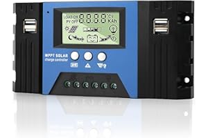 WEINUOER MPPT 80A Regolatore di Carica Pannello Solare ,12V/24V Automatico Regolatore di Carica Solare, con 4 Porta USB LCD Display, per pannello solare 12V 24V Batterie al Piombo/litio