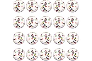 Cisolen Lot de 20 balles rebondissantes en caoutchouc pour enfants Petites Balles Rebondissantes à Paillettes pour le remplissage de sacs cadeau Cadeau pour Les Enfants 32 mm