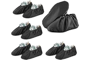 TSHAOUN 4 paia Copertura Scarpe di Antiscivolo Shoe Cover per la Casa Coperture di Boot Copriscarpe Antipolvere per Casa antiscivolo impermeabile per Calzature A Tenere Pulito il Pavimento (Nero)