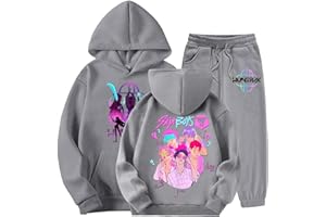 GENERIC Kpop Hunters Survêtement Fille Ensemble 2 Pièces Vintage Y2K Hoodie Pantalon et Haut Sweats à Capuche Jogging Vêtements Imprimés Huntri/X Rumi Mira Zoey Pull à Manches Longues Sportswear 2025