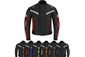 VASTER Chaqueta de Moto - Impermeables Prueba Motocicleta para Hombre con Protecciones - Chaleco Textil para Motocicleta, Aprobado Por la CE (EN 17092-4)