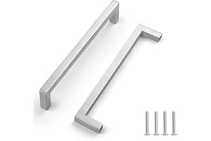 Drenky Tiradores Cocina, Plata Tiradores Cajones de Acero Inoxidable 160 mm Centros de orificio Manijas de Muebles con Tornillos para Gabinete, 10 piezas