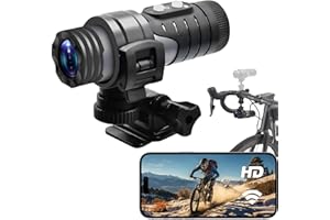 Nisanuki Action Cam, WiFi Helmkamera Motorrad 1080P HD Tragbare Kabellose Sportkamera 120° Weitwinkel Actionkamera Wasserdicht Kleine Video Kamera Dashcam Fahrrad 7h Akkulaufzeit