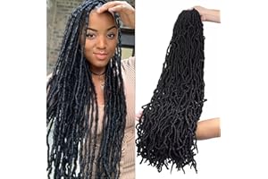 MLETULIPS Faux Locs Crochet Hair Goddess Locs Crochet Hair 6 Packs Pre-Looped Soft Dreadlocks New Fuax Locs Crochet Hair for Women (1B, 24)