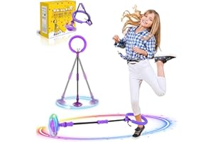 BaXing Kinder Blinkender Springring, Sport Sprungball，Faltbarer Flash Jumping Ball,Geeignet Für Geschicklichkeitsspiele Für Kinder Oder Erwachsene Jungen Mädchen 5-13 Jahre Ostern Geschenke (Lila)