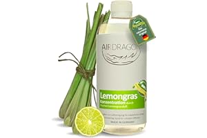 ‎AIRDRAGON AIRDRAGON LEMONGRAS - katalytischer Raumduft ohne künstliche Duftstoffe - natürlicher Raumduft mit naturreinem ätherischem Duft-Öl für jede katalytische Lampe 1000 ml - Made in Germany