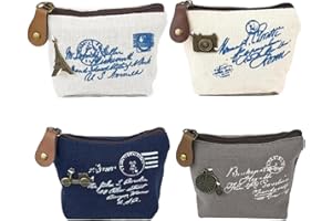 FENGQQKJ Mini kosmetyczka, małe saszetki na kosmetyki, zestaw 8 sztuk, mała kosmetyczka z płótna, mini saszetka z zamkiem błyskawicznym, portmonetka, torebka na rękę dla kobiet, 2, portmonetka