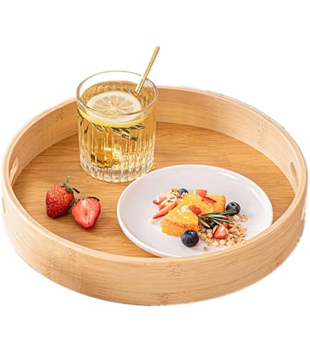 Set Di 3 Vassoi Rotondi Grandi Da 31 Cm In Plastica PP, Per Feste, Bar, Ristorante O Casa