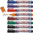 edding 360 whiteboard marker set - multi-coloured - 8 whiteboard pens - round nib 1.5-3 mm - whiteboard pen dry wipe - for whiteboards, flipcharts, magnetic, memo boards - sketchnotes - refillable