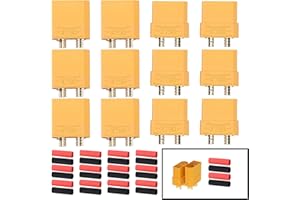 HUAZIZ HUYAZIZ 6 Pares XT90 Conectores de Bala Macho Hembra XT-90 Enchufes de Alimentación con Termorretráctil para Batería RC Lipo